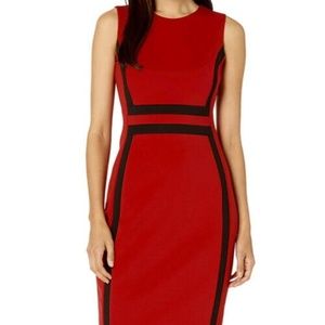 Colorblock Sleeveless Scuba Sheath Dress